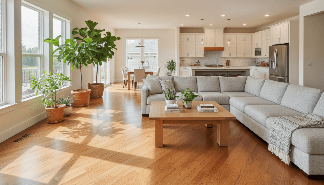 New hardwood flooring installed in living room