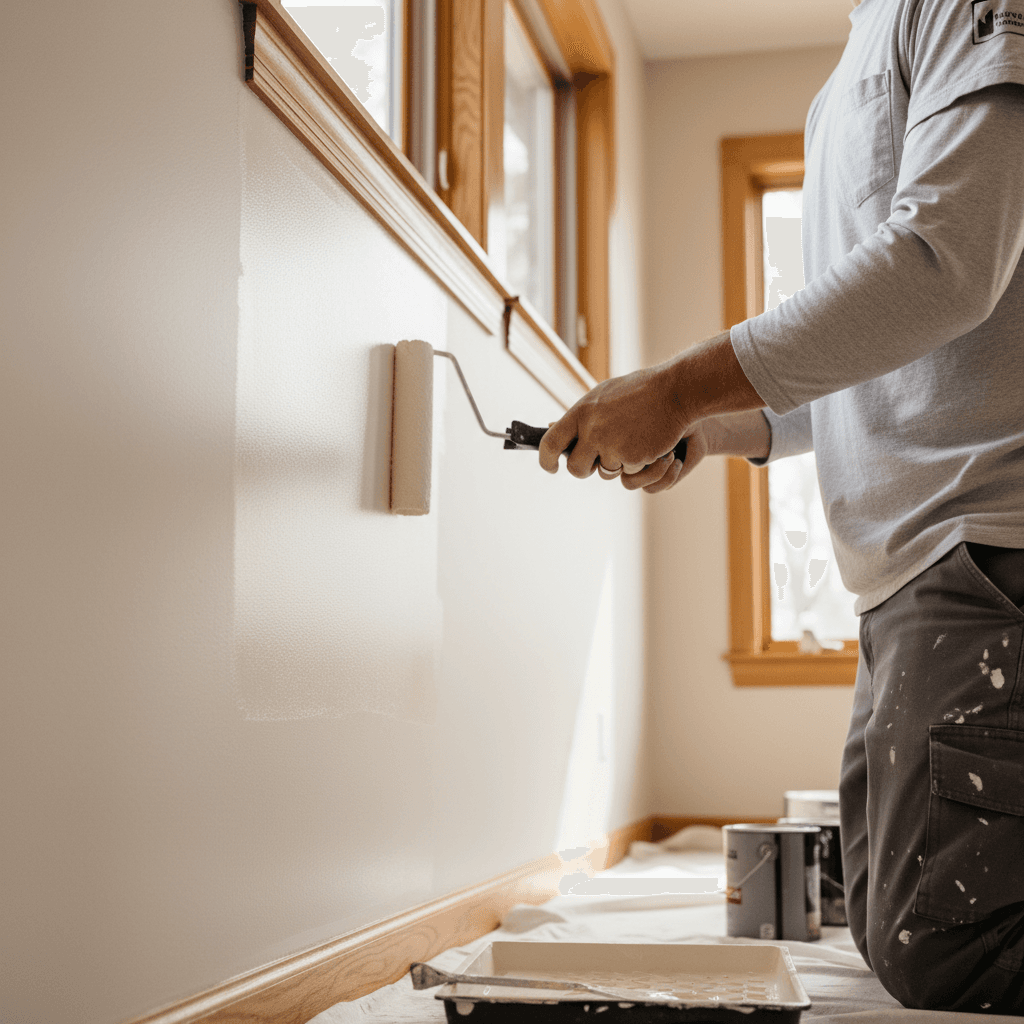 Interior painting in progress