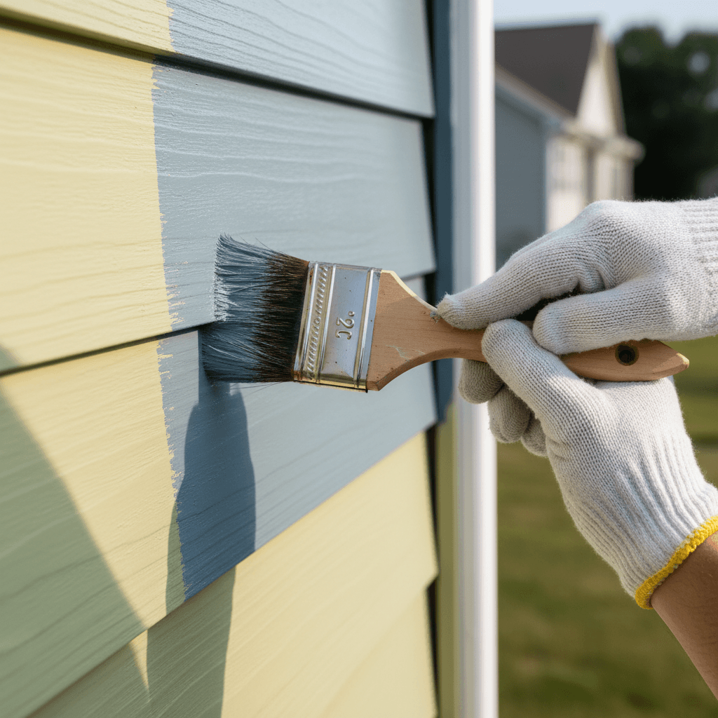 Exterior house painting on residential home